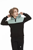 İçi Polarlı Kapüşonlu Cepli Unisex Çocuk Sweatshirt Çağla