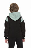 İçi Polarlı Kapüşonlu Cepli Unisex Çocuk Sweatshirt Çağla