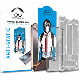 Magic Glass Box iPhone 12 Anti Static Uygulama Aparatlı Şeffaf Cam Ekran Koruyucu