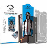 Magic Glass Box Privacy iPhone 15 Uygulama Aparatlı Hayalet Cam Ekran Koruyucu