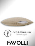 FAVOLLİ Kadife Dokulu Pastel Grisi Kırlent Kılıfı Dream Serisi Punch Için Uygun Gizli Fermuar