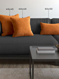 Demor Home Soft Series Portakal Rengi Kırlent, Yastık Kılıfı