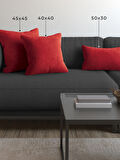 Demor Home Soft Series Saltanat Kırmızısı Kırlent, Yastık Kılıfı