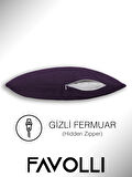 FAVOLLİ Kadife Dokulu Erik Moru Kırlent Kılıfı Dream Serisi Punch Için Uygun Gizli Fermuar