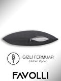 FAVOLLİ Kadife Dokulu Çakıl Rengi Kırlent Kılıfı Dream Serisi Punch Için Uygun Gizli Fermuar