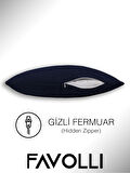 FAVOLLİ Kadife Dokulu Karanlık Mavi Kırlent Kılıfı Dream Serisi Punch Için Uygun Gizli Fermuar