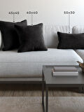 Demor Home Soft Series Panter Siyahı Kırlent, Yastık Kılıfı