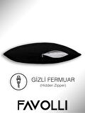 FAVOLLİ Kadife Dokulu Siyah Renk Kırlent Kılıfı Dream Serisi Punch Için Uygun Gizli Fermuar