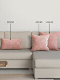 Perle Home Daily Series Buğulu Gül Rengi Kırlent Yastık Kılıfı