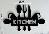 Kitchen Yazılı Mutfak Temalı Lazer Kesim Duvar Süsü