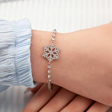 925 Ayar Gümüş Kar Tanesi Kadın Bileklik