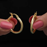 Gümüş Gold 3 mm Burgu Şarnel Küpe