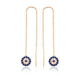 925 Ayar Gümüş Zincirli Nazar Küpe