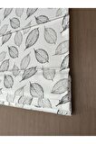 Yaprak Desenli Ütü İstemez Vintage Katlamalı Modern Mutfak Çocuk Odası Perdesi