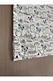 Kelebek Desen Retro Ütü İstemez Vintage Katlamalı Modern Mutfak Çocuk Odası Perdesi
