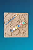 Çocuklar İçin Zeka ve Beceri Geliştiren Safari Ahşap Boyama Puzzle Seti