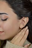 Earcuff Sıkıştırma Kıkırdak Küpesi Gümüş Renk