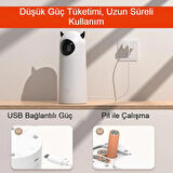 Evcil Hayvan Lazer Oyuncağı Otomatik Dönen, USB/Pilli, 4 Modlu Kedi Köpek Eğlencesi