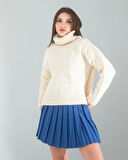 Lacivert Pilseli Etek