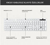 Lenovo Lecoo KW201 Kablosuz Türkçe Q Klavye & Mouse Set