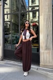 Sandy Kumaş Bağcıklı Şalvar