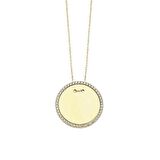 İsim Yazılabilen Yuvarlak Taşlı Plaka Kolye