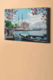 Sayılarla Boyama Seti Çerçeveli Kasnaklı Ortaköy Camisinde Bahar 40x50 Cm