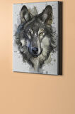 Sayılarla Boyama Seti Çerçeveli Kasnaklı Gri Kurt 40x50 Cm