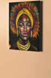Sayılarla Boyama Seti Çerçeveli Kasnaklı Renkli Afrikalı 40x50 Cm