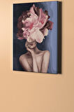 Çiçek Kadın 3 Renkli Sayılarla Boyama Seti Kasnaklı 40x50 Cm