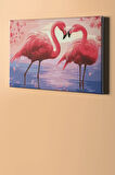 Aşık Flamingolar Sayılarla Boyama Seti Kasnaklı 40 X 50 Cm