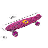 Kaykay 55 cm 4 Tekerlekli Işıklı Şeffaf Teker Metal Bağlantı