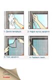 Ayarlanabilir Pratik Pencere Cam Kapı Sineklik Cırt Bantlı Hazır Yapışkanlı 125 Cm X 150 Cm - 5,6 Mt