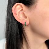Peridot Taşlı Baget  Gümüş Küpe GMKP24