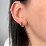 Peridot Taşlı Baget  Gümüş Küpe GMKP24