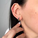 Peridot Taşlı Baget  Gümüş Küpe GMKP24