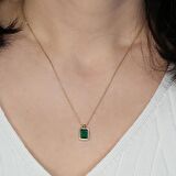 Peridot Taşlı Gümüş Kolye GM02