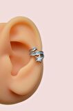 Gümüş Renkli Sıkıştırmalı Kıkırdak Küpesi Kuyruklu Yıldız Earcuff