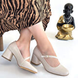 Kier Bej Cilt Topuklu Ayakkabı