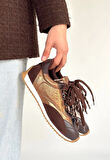 Ranu Kahverengi Cilt Paraşüt Detaylı Bağcıklı Spor Ayakkabı