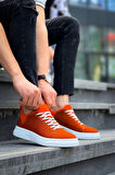 KB-X204 Kuback Turuncu Keten Beyaz Yüksek Taban Günlük Erkek Spor Ayakkabı
