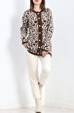 Uzun Leopar Hırka Ekruleopar - 20859.1612.
