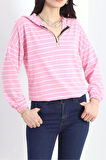 Kapşonlu Stoperli Sweat Pembe - 50215.1567.