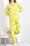 Desenli Poliviskon Pijama Takımı Sarı - 818.1287.