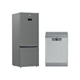 Beko Gri Çeyiz Seti (670475 Eı Buzdolabı + Bm 4144 Ok I Bulaşık Makinesi)