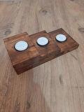 KaleTreeWood Tealight Mumluk Doğal Ahşap 3 Katlı