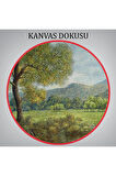Köy Ve Akarsu Manzaralı Dekoratif Kanvas Duvar Tablosu