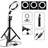 Selfie Led Işık 10inç Youtube,Makyaj,Kuaför 26cm-2m Stand
