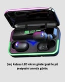 Bluetooth 5.1  Kulaklığı Led Ekranlı Powerbank Kulaklık