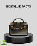 Led’li Nostaljik Bluetooth Hoparlör – Vintage Tasarım, Ahşap Doku
